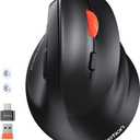 MEETION Ergonomic Mouse, Wireless Bluetooth Vertical Mouse with 3 Multi-Device for Bluetooth(5.3*2) & USB-A to USB-C Adapter, 4 DPI 1200-3200 Ergo Mice for Mac/Windows/PC/Laptop/Computer(Large Hands)