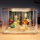 Clear Acrylic Display Cases for Collectibles with LED Light,DIY Scene, with Backdrop, No Dust , No Moisture, for Figures Collection Display Cabinet (27*17*22cm/10.66.78.6 in)