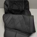 Skechers MAX Cushioning Car Seat Covers,Memory Foam Leather Car Seat Protectors, Airbag Safe Waterproof Sideless Front Seat Covers with Storage Pocket,Universal Fit for Cars Trucks SUV, Black 2PCS