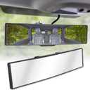 Rear View Mirror, Universal 11.4 Inch Interior Clip On Panoramic Convex Mirrors for Car Accessories, HD Anti Glare Wide Angle and Reduce Blind Spot, Extended Rear View Mirror for Cars, SUVs, Trucks (White)