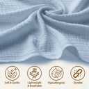 infancie 100% Organic Muslin Cotton Car Seat Cover 35 x 50 Inches Soft Touch Breathable Canopy, Protective Car Seat Cover Baby All Seasons Lightweight Car Seat Cover Travel Comfort (Blue)