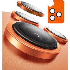 TORRAS 3Year Ultimate Durability for iPhone 17 Pro Max/17 Pro Camera Lens Protector1:1 Invisible Fit & Ultra Clarity, MilitaryGrade 9H+ Aerospace Glass AntiScratch Easy Installation, Cosmic Orange
