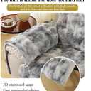Fluffy Faux Fur Recliner Couch Chair Cover- Gradual Change Plush Non-Slip Slipcover, Lazy Boy Recliner Slipcover Covers Stay in Place Washable Furniture Protector Fits Reclining Sofa (Brown)