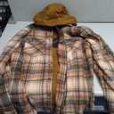 LeeHanTon Mens Heavyweight Hoodies Casual Zip Up Plaid Flannel Shirt Jackets Winter Thick Berber Lined Fleece Coat (Orange, L)