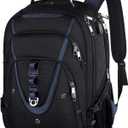 17.3 Laptop Backpack for Men Women, Extra Large Travel laptop Backpack with Rain Cover, TSA Friendly Flight Approved with RFID Anti Theft Pocket and USB Charger Port, Water Resistant School BookBag (17inch(19.0 *14.6*10"), Black-blue)