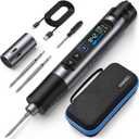 FNIRSI HS-03 Cordless Soldering Iron Kit, 2600mAh Battery Portable Soldering Iron, 212-842°F, 3s Fast Heating, 5-Level Temp, 0.96" IPS Display Soldering Iron for Electronics Repair, DIY, PCB