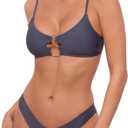 Sports Illustrated Women's Double Ring Bralette Bikini Top (Medium) Color: Storm