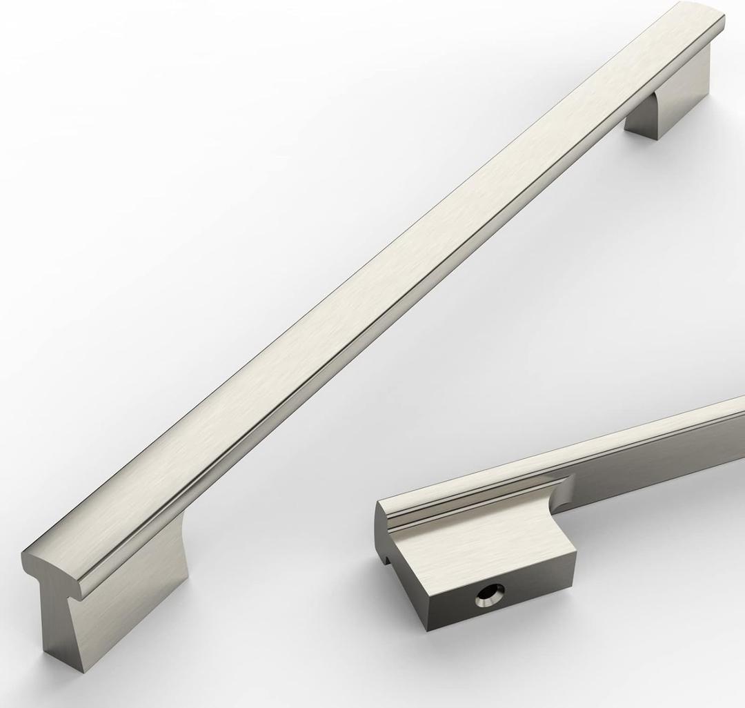 Asidrama 10 Pack 9 Inch(228mm) Brushed Satin Nickel Kitchen Cabinet Handles, Cabinet Pulls Kitchen Cabinet Hardware for Cupboard Drawer Pulls