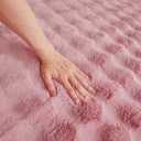 Pink Rabbit Plush Area Rug for Bedroom Living Room Sofa,3'X5' Faux Fur Fluffy Shaggy Rectangular Square Rug for Kids Teen Girls Room,Furry Carpet Rug for Nursery Baby Room Decor for Teenage