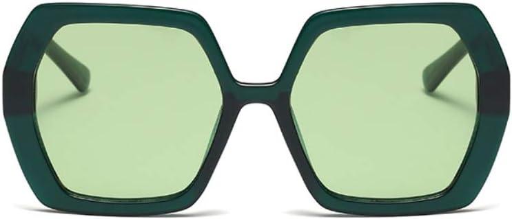 Freckles Mark Thick Hexagonal Retro Sunglasses for Women Trendy 60s Vintage Sun Glasses Oversized Classic Shades (Emerald Green)