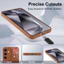 for Samsung Galaxy S24 Case, Cute Flower Floral Butterfly Design for Women Girls Soft TPU Protective Phone Case Slim Fit Shockproof Phone Cover - Brown Rose