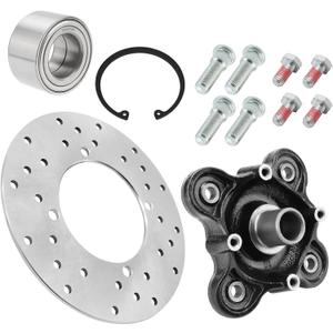 Rear Wheel Hub Bearing Studs Brake Rotor Kit for Polaris Ranger 900 1000 Diesel 570-Full-Size Brutus GEM eM1400 M1400 Pro-XD