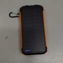 ERRBBIC Solar Charger Power Bank 20000mAh, Portable Wireless Charger, 15W Fast Charging External Battery Pack with Dual Flashlight and USB C Outputs. Outdoor Mobile Power Compatible with Cell Phones (Orange)