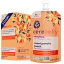 Cerebelly Organic Baby Food Pouches, Sweet Potato Peach Dairy-Free Smoothies, 16 Nutrients, No Added Sugar, Fiber & Non-GMO, 4oz, 6 Pack (EXP 12/11/26)