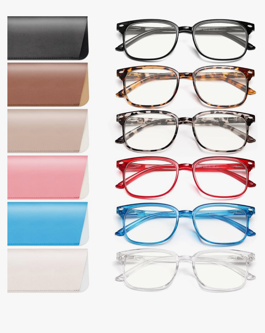 NOVIVON 6 Pack Reading Glasses for Women, Reading glasses men, Blue Light Blocking Readers, Computer eye glasses, Cheaters +2,5