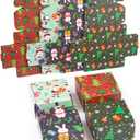 soxuding Small Christmas Gift Boxes With Lids, 24 Pack 4x4x2 Inch Christmas Shipping Boxes, Recyclable Cardboard Corrugated Mailer Gift Boxes For Small Business (Xmas Mix Pattern Of 24 Pcs)