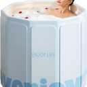Foldable Portable Bathtub, Hot Ice Bath Tub, Shower Tub Non-Inflatable, Collapsible Bathtub SPA Soaking Tubs for Travel, Camping, Gyms, Home (Blue)