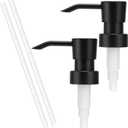 Soap Dispenser Pump Replacement for Standard 28/400 Thread Size Refill Dispenser Pump Head for Lotion Dish Soap Kitchen Bathroom Countertops,2 Pack(Black)
