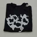 Awesome Cow Print Black & White Print Heart T-Shirt, 2XL, Blac