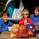 Cunno 24 Pieces Camping Party Favor Camping Adventure Drawstring Goodie Candy Gift Treat Bags for Birthday Hiking Adventure Party Supplies 7.09 x 5.12 Inches