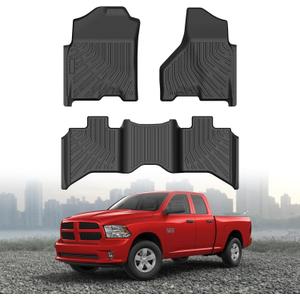 Cartist Floor Mats for 2013-2018 Dodge Ram 1500 Crew Cab & | 2019-2024 Ram 1500 Classic Quad Cab (Not for New Body), All Weather Floor Mat for Ram Accessories, Heavy Duty TPE Car Mats