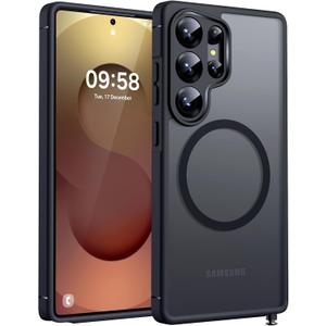 TOCOL for Samsung Galaxy S25 Ultra Case, Upgraded Full Camera Protection, Compatible with Magsafe, Drop Protection Slim Magnetic Matte Back Cover for S25 Ultra 6.9 inch (Black)