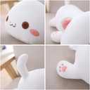 Cat Stuffed Animals, Soft Cat Plush Pillow Kawaii Kitten Stuffed Animal Toy Gifts for Kids (White Round Eyes, 13.7")