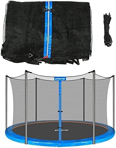 Trampoline Replacement Safety Enclosure Net for 6 Straight Poles Round Frame Trampolines, Breathable and Weather-Resistant Trampoline Net with Adjustable Straps (Net Only)