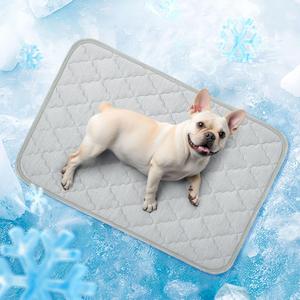 LOOBANI Dog Cooling Mat for Summer - Cooling Mat for Dogs Reversible(Cool & Warm), Pet Cool Pad Machine Washable Dog Cool Pad for Outdoor, Indoor, 23x36 in Grey