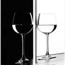 Kitchen Wall Art Wine Glass Pictures Black and White Wall Decor for Living Room Dining Room Bar Minimalist Artworks Wine Poster Office Bedroom Restaurant Canvas Painting Home Decorations 8x20" 2 Pcs