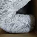 Western Home Calming Donut Medium Dog Bed Washable Pet Bed,30" Light Grey