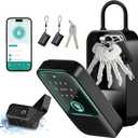 Moquin Smart Lock Box for House Keys, Fingerprint Lockbox Bluetooth Key Box with 5 Unlock Ways Fingerprint, Tuya App Control, Access Card, Passcodes, Manual Key for Airbnb & Home & Office & Garage