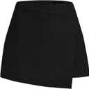 GORGLITTER Women's Plus Size Skirt Casual Dressy Wrap High Waisted Asymmetric Trendy Summer Bodycon Mini Skirt (3X-Large Plus, Black)