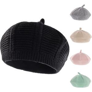 Baby Beret Hat Toddler Winter Knitted Beanie Cap Little Girls Stylish Warm Hat for 0~3 Years