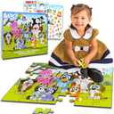 Bluey Floor Puzzle for Kids Set - Bundle with 36 Piece Floor Puzzle for Boys, Girls Plus Stickers, More | Bluey Puzzles for Kids Ages 3-5
