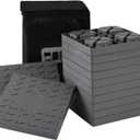 12 Packs Camper/RV Leveling Blocks Suitable for 4 Wheels Interlocking and Anti-Slip Design with Carrying Bag Heavy-Duty for Camper Travel Trailer Grey