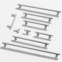 Lardmon 3 Pack Brushed Satin Nickel Modern Cabinet Pulls 4.4 Inch(112mm) Total Length | 3 Inch(76mm) Hole Center Bar Pulls Kitchen Cabinet Handles Solid Drawer Pulls Heavy Duty Kitchen Hardware