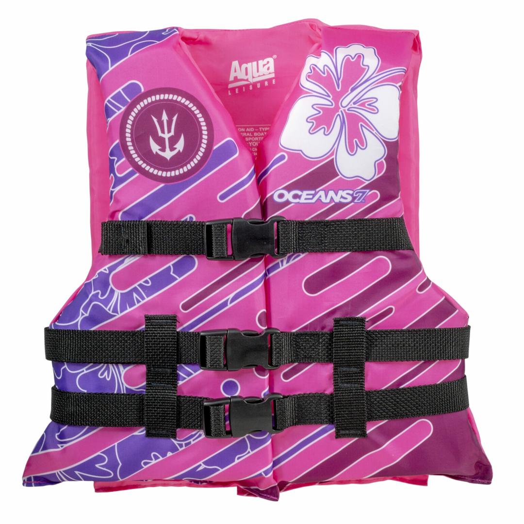 Oceans 7 US Coast Guard Approved Life Jacket for Infant, Kids, Youth,  Type II & III Vest, Personal Flotation Device (Pink/Berry  30-50lbs)