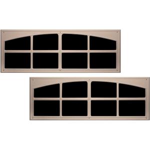 Coach House Signature Dcor Simulated Garage Door Window Kit - Easy-Install Faux Garage Windows - Garage Door Decorative Hardware, Made in USA (Sandstone)