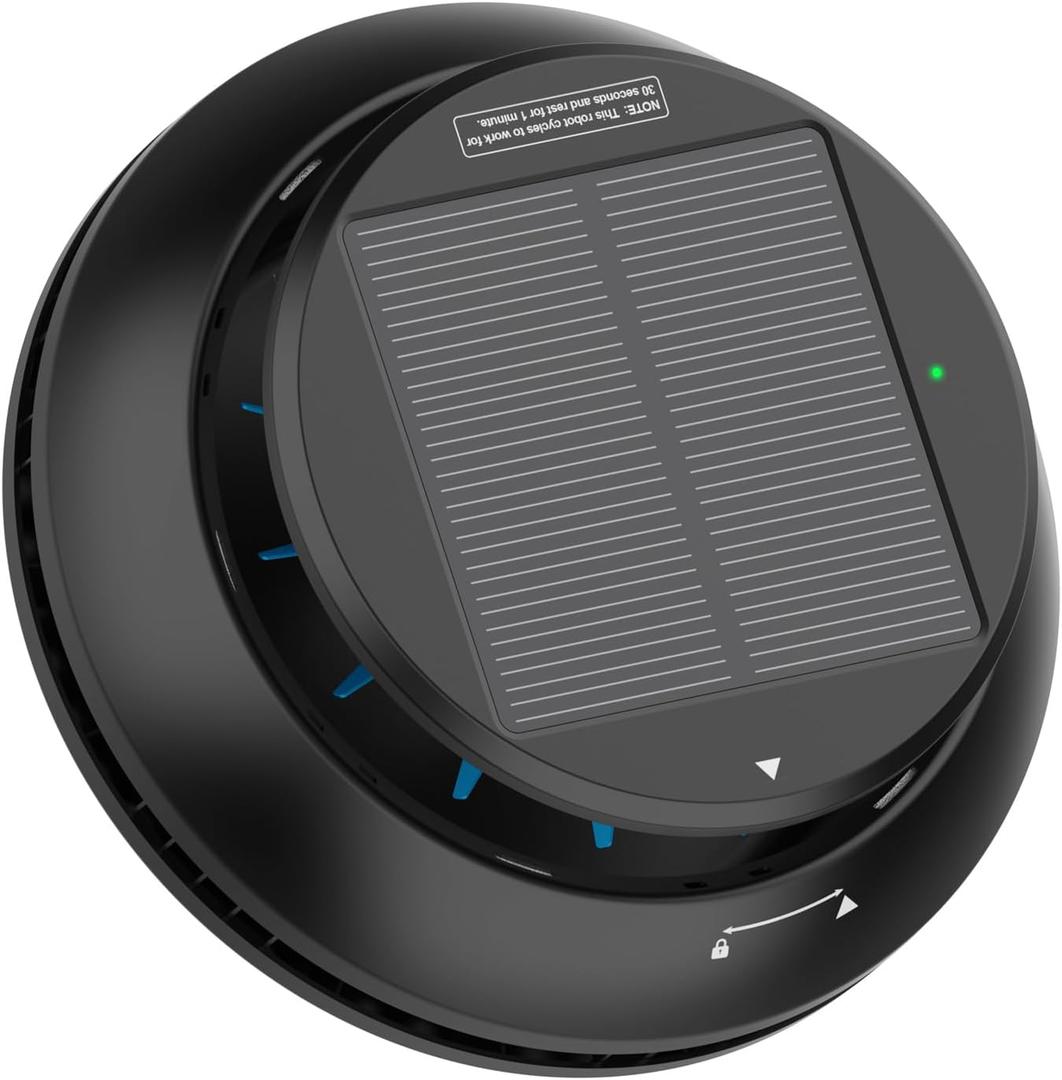 Cordless Solar Pool Skimmer - 2026 Automatic Robotic Pool Surface Cleaner with 360° All-Around Intake, Dual Charging, 12H Deep Cleaning for In-Ground & Above Ground Pools