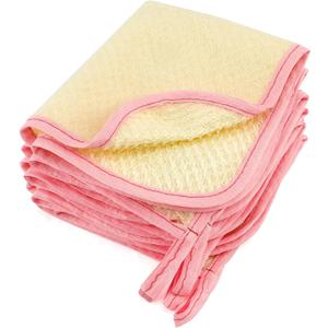 Pink Exfoliating Wash Cloths, 5 Pack, 9.4 x 7.8 inches, Nylon/Cotton, Dual-Sided, Machine Washable
