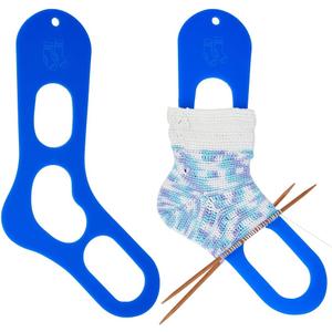 BENECREAT 2Pcs Acrylic Sock Blockers, Blue Large Knitting Sock Ruler Stocking Blockers Socking Stretchers for Knitting & Crochet Stocking Knitters, 3mm Thick