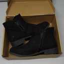 LseLom Girls Ankle Boots Kids Ankle Booties Bow Side Zipper Low Heel Outdoor Warm Shoes for Little Kids/ Big Kids Suede Black Size 3