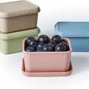 ISSEVE 8oz Silicone Snack Containers for Kids, 1 Cup Reusable Small Containers with Lids, Leak Proof Silicone Food Storage Containers, Kids Lunch Box for Daycare, School, Travel (4)