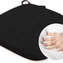 Chair Cushion with Ties for Dining Chair - Memory Foam No Slip Kitchen Chair pad and Dining Room Seat Cushion with Machine Washable Cover [16.5 X 16.2 Inches] - Black