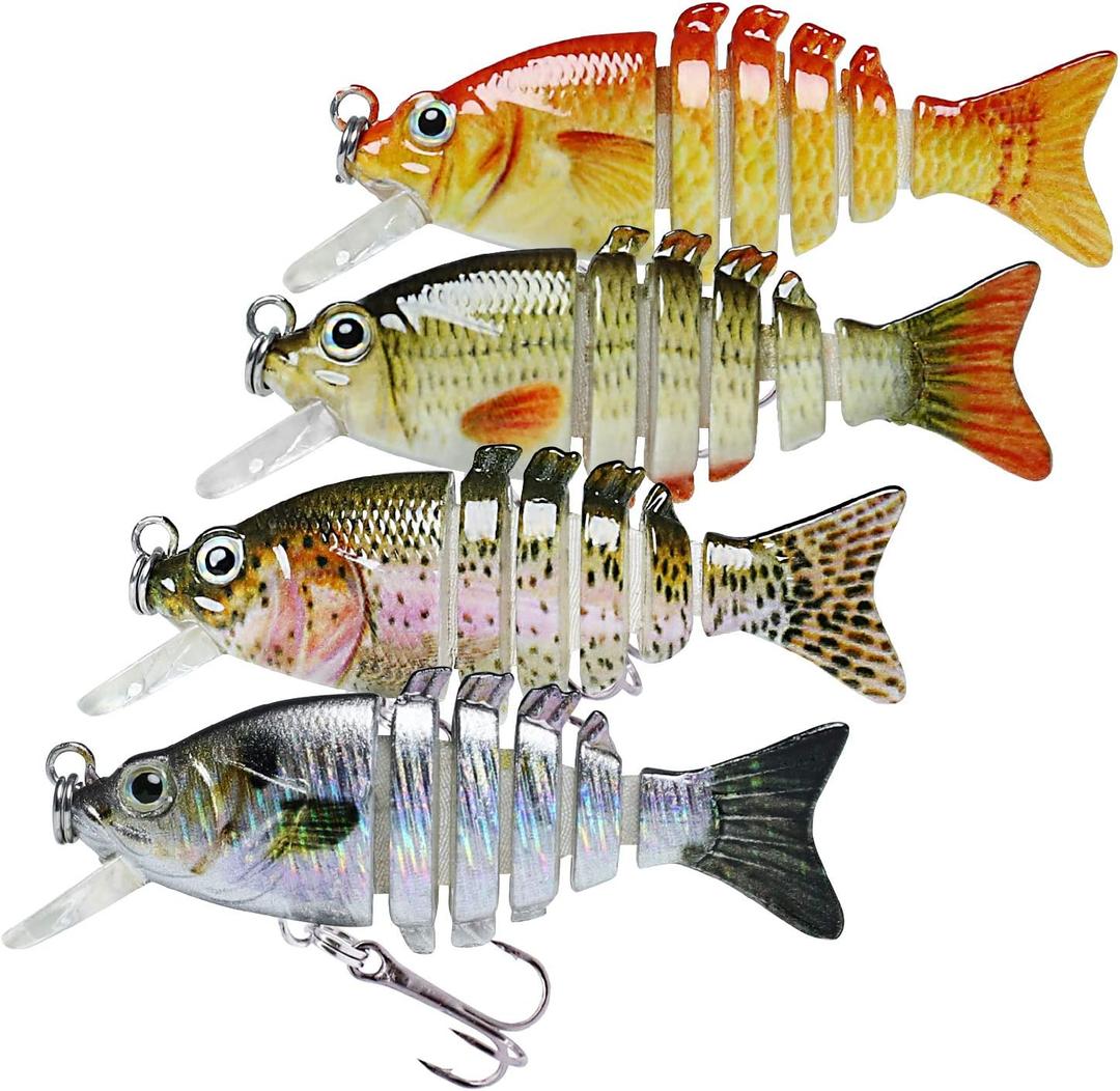 TRUSCEND Swimmax for Freshwater and Saltwater, Lifelike Fishing Lures for Bass Trout Crappie Walleye Pike Bluegill Salmon, Swimbait for Bass Fishing, Amazing Fishing Gear Gifts for Family Fishing (B-2",0.07ozwith bill)