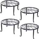 Tosnail 4 Pack Metal Plant Stand, Planter Support Rack, Plant Pot Stands, Planter Holder Heavy Duty, Rust Proof Iron Potted Plant Flower Pot Stand for Indoor Outdoor Garden Patio, Black, 9 Inch