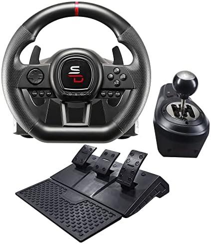 SUBSONIC Superdrive - GS650-X steering wheel with manual shifter, 3 pedals, and paddle shifters racing wheel for Xbox Serie X/S, PS4, Xbox One (programmable for all games)
