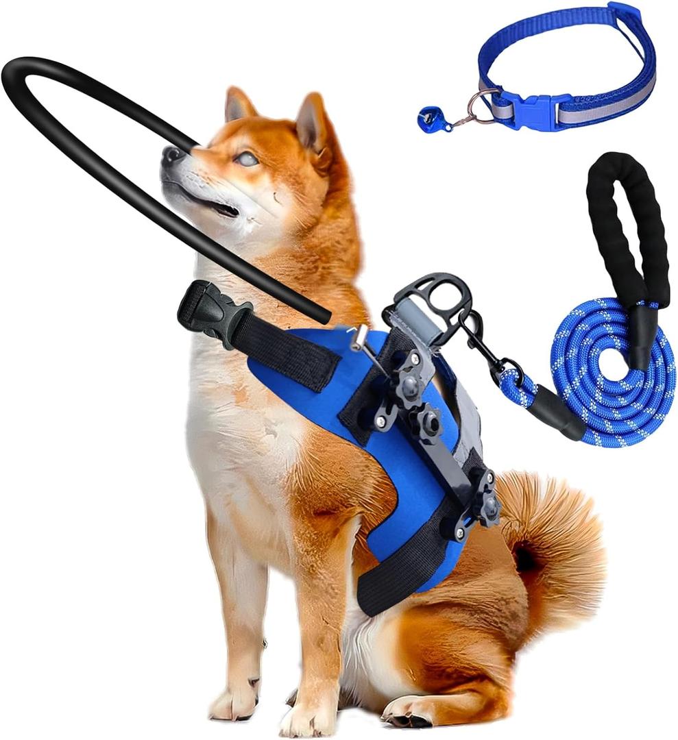 Blind Dog Halo Harness,Adjustable Halo Dog Collar with 5 FT Dog Leash & Reflective Collar,Bumper Halo for Protective & Build Confidence,Blind Dogs Accessories (M:Recommand Weight 23-40 lbs)