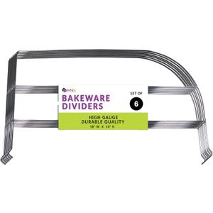 Pull-Out Divider Rack for Sliding Kitchen Drawers - Set of 6 Dividers to Secure Bakeware, Cutting Boards, Trays and Cookie Sheets, Heavy-Duty Chrome Organizer for Cabinets, Pantry & More.